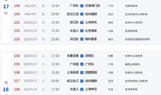 2023中超赛程时间表格
